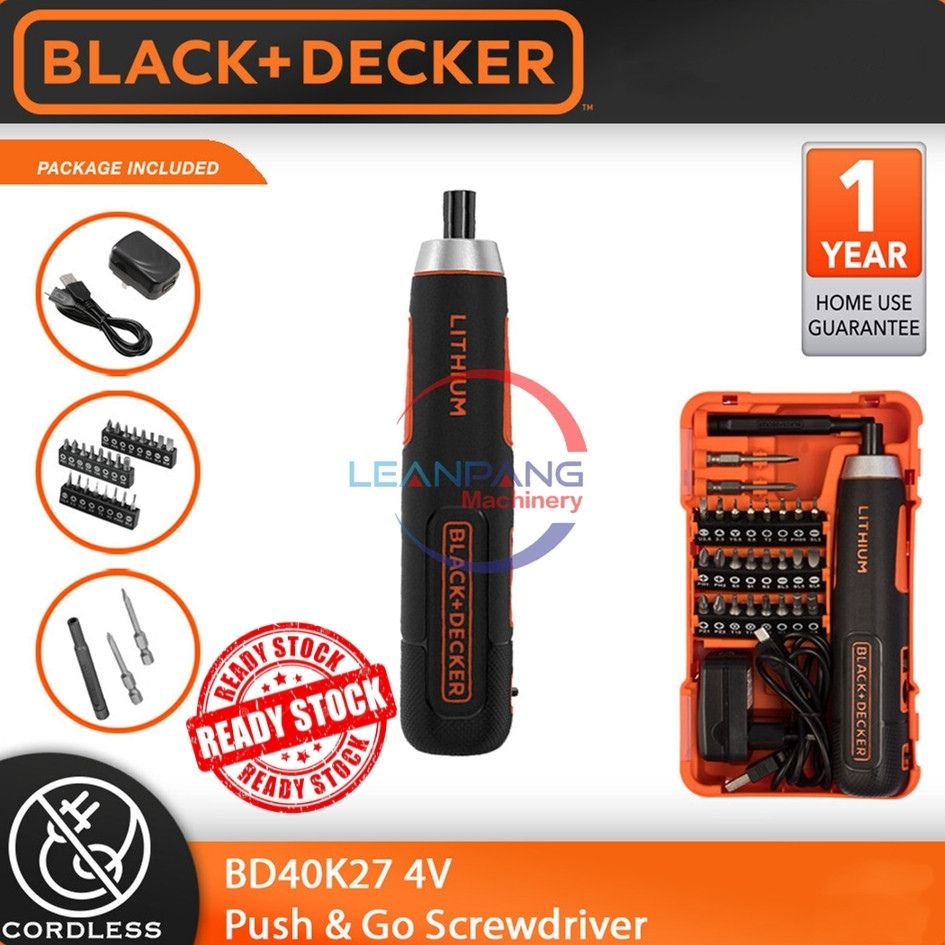 Black + Decker BD40K27-TR 4V 6,35mm li-Ion Cordless Screwdriver